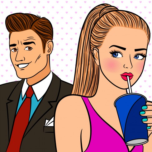 Femeie care flirteaza cu un barbat la o petrecere