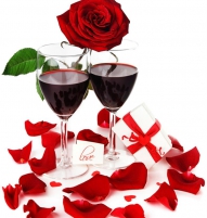 Felicitare de Dragoste cu pahare de vin